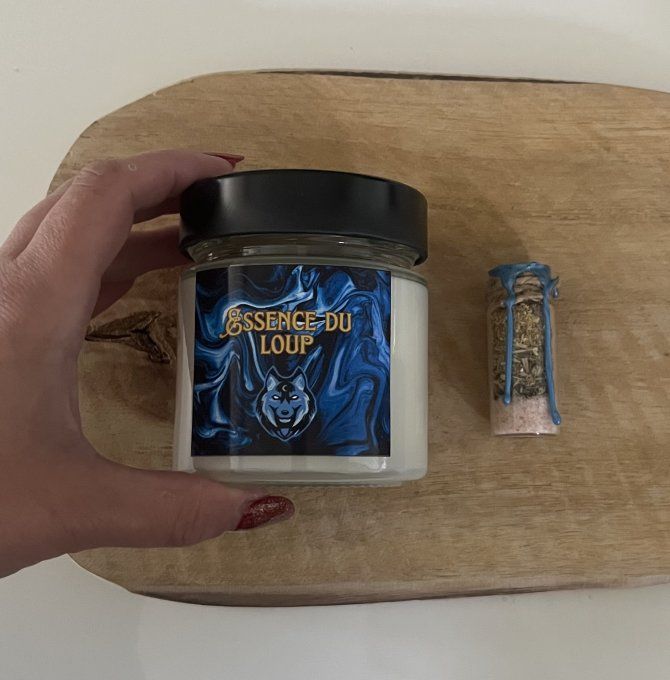 Fiole et bougie essence du loup
